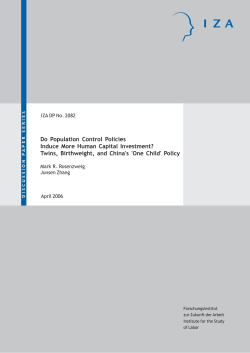 Do Population Control Policies Induce More Human Capital