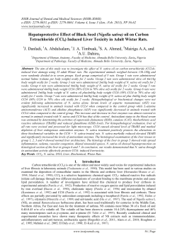 Hepatoprotective Effect of Black Seed (Nigella sativa) oil on Carbon