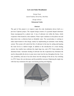 Low-cost Solar Desalinator