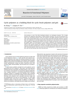 Cyclic polymers as a building block for cyclic brush polymers and gels
