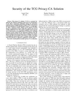 Security of the TCG Privacy-CA Solution - Bristol CS