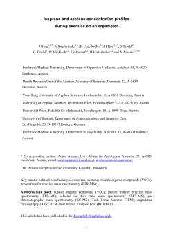 Isoprene and acetone concentration profiles during exercise on an