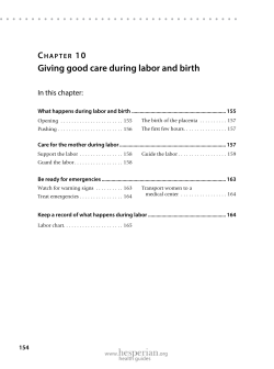 Chapter 10 Giving good care during labor and birth