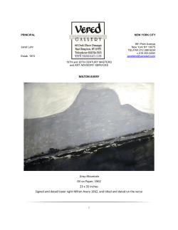 MILTON AVERY Gray Mountain Oil on Paper, 1962 23 x 35 inches