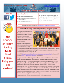 April 14 - Kings Local School District