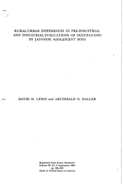 RURAL-URBAN DIFFERENCES IN PRE