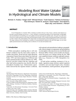 Modeling Root Water Uptake in Hydrological and Climate Models