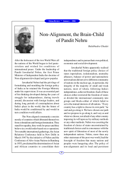 Non-Alignment, the Brain-Child of Pandit Nehru