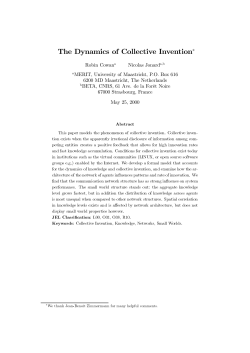 The Dynamics of Collective Invention! - unu