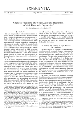 Chemical specificity of nucleic acids and mechanism of their