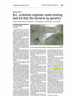 B.C. scientists engineer water-testing tool kit that IDs