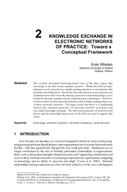 2 KNOWLEDGE EXCHANGE IN ELECTRONIC NETWORKS OF