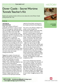 Dover Castle - Secret Wartime Tunnels Teacher`s