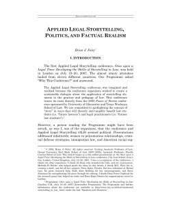 applied legal storytelling, politics, and factual realism