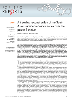 A tree-ring reconstruction of the South Asian summer monsoon