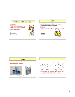 E5 Lewis Acids and Bases Acids Acids
