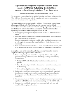 Agreement to accept the responsibilities and duties required of