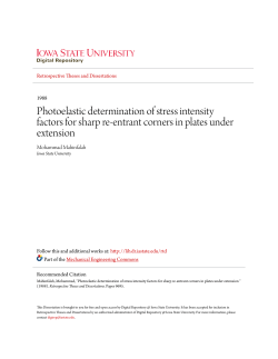 Photoelastic determination of stress intensity factors for sharp re