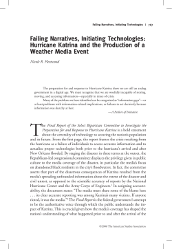 Failing Narratives, Initiating Technologies: Hurricane Katrina and the