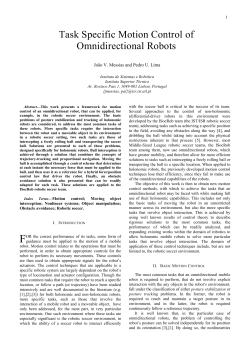 Task Specific Motion Control of Omnidirectional