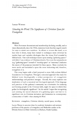 Situating the Word: The Significance of Christian Space for