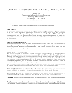 updates and transactions in peer-to-peer systems