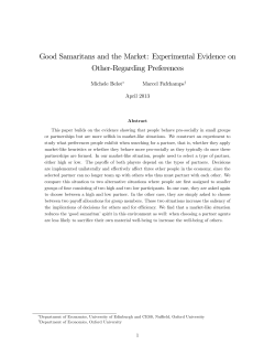 Good Samaritans and the Market: Experimental Evidence on