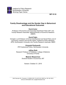 Family Disadvantage and the Gender Gap in Behavioral and