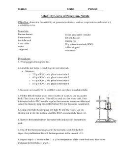 Solubility Curve of Potassium Nitrate