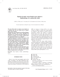 Injuries in male versus female soccer players : Epidemiology of a