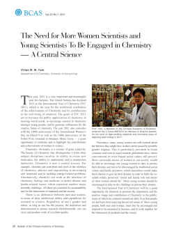 The Need for More Women Scientists and Young Scientists To Be
