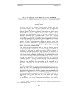 the functional and dysfunctional role of formalism in federalism