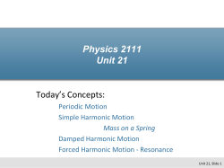 Unit 21 - Harmonic Motion