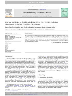 Thermal stabilities of delithiated olivine MPO4 (M=Fe, Mn