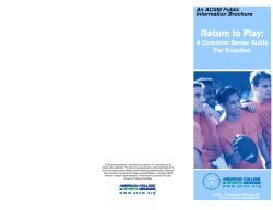 A Coaches Guide for Return to Play