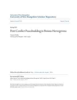 Post-Conflict Peacebuilding in Bosnia‐Herzegovina