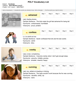 POLY Vocabulary List - e