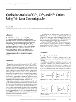Qualitative Analysis of Cu2+, Co2+, and Ni2+ Cations Using Thin