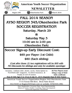 FALL 2014 SEASON AYSO REGION 345/Okeeheelee Park