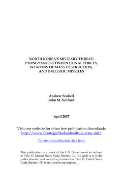 North Korea`s Military Threat: Pyongyang`s Conventional Forces