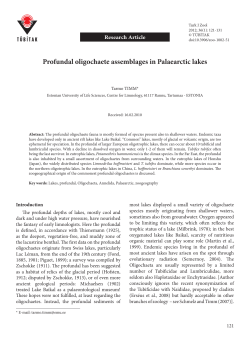 Profundal oligochaete assemblages in - Tubitak Journals
