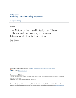 The Nature of the Iran-United States Claims Tribunal and the
