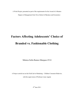 Factors Affecting Adolescents` Choice of Branded vs