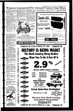 The North Country Chevy Dealers Want You To fie A Part Of It TODAY!!