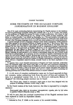 JOSEF VACHEK SOME THOUGHTS ON T H E SO