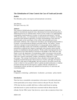 The globalization of crime control&ndash;the case of youth and juvenile