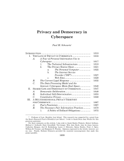 Privacy and Democracy in Cyberspace