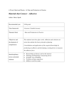 Adhesives - World of work