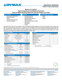 Dymax 6-630-T Industrial Adhesive Product Data Sheet