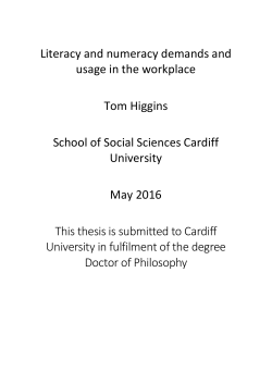 Literacy and numeracy demands and usage in the workplace Tom